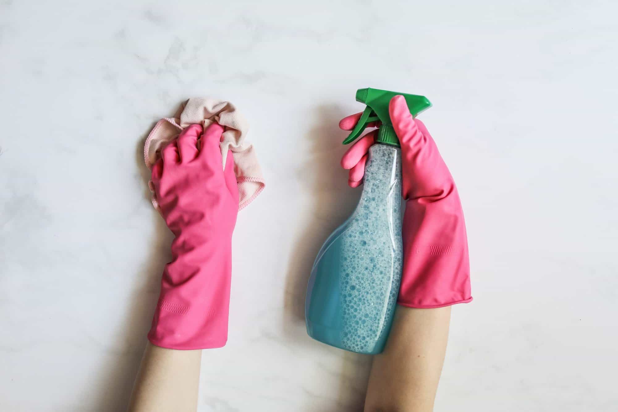 Cleaning Bottle & Gloves